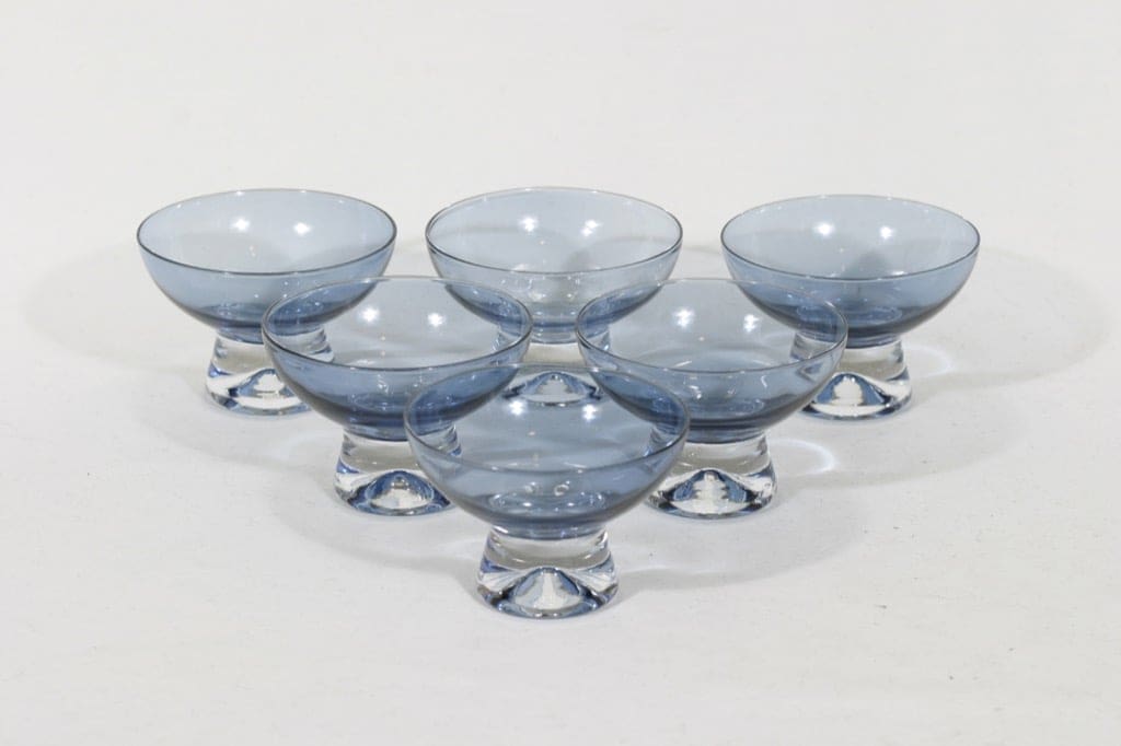 Iittala Mutteripohja annoskulhot, sininen, 6 kpl, suunnittelija Tapio Wirkkala,