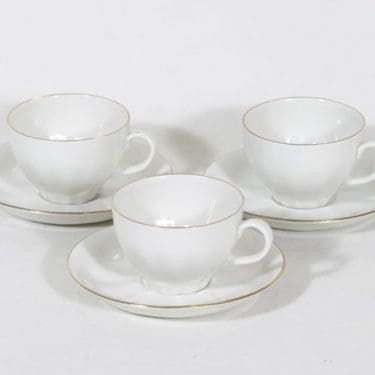 Arabia OZ coffee cups, golden edge, 3 pcs