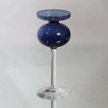 Iittala 2660 kynttilänjalka, sininen, suunnittelija Erkki Vesanto,