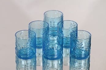 Nuutajärvi Flora lasit, 8 cl, 6 kpl, suunnittelija Oiva Toikka, 8 cl, pieni