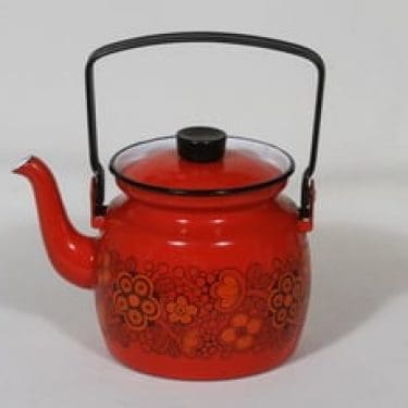 Finel Primavera kahvipannu, 1 l, suunnittelija Raija Uosikkinen, 1 l, serikuva, retro