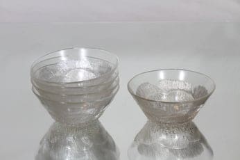 Nuutajärvi Pioni dessert glasses, clear, 5 pcs, Oiva Toikka,