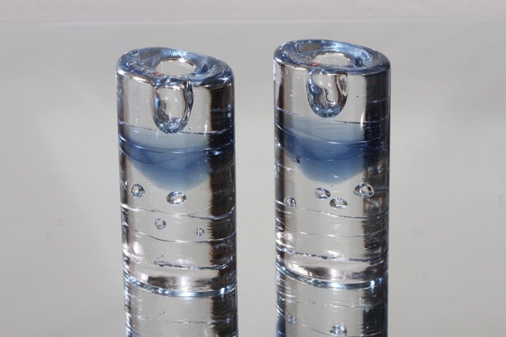 Iittala Arktia kyntiilänjalat, kirkas-sininen, 2 kpl, suunnittelija Timo Sarpaneva, massiivinen