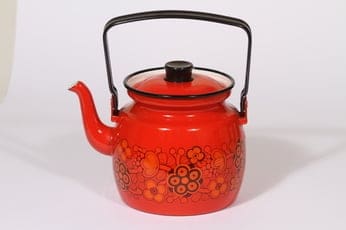 Finel Primavera kahvipannu, 1.5 l, suunnittelija Raija Uosikkinen, 1.5 l, serikuva, retro