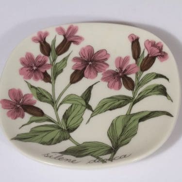 Arabia Botanica decorative plate, Puna-ailakki, designer Esteri Tomula, small, silk screening