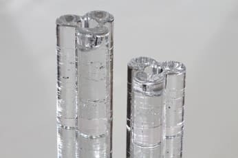 Iittala Arkipelago kynttilänjalat, kirkas, 2 kpl, suunnittelija Timo Sarpaneva, massiivinen