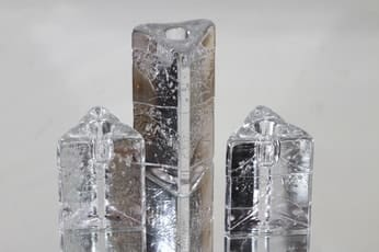 Iittala Arkipelago kynttilänjalat, eri kokoja, 3 kpl, suunnittelija Timo Sarpaneva, eri kokoja