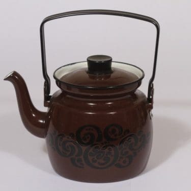 Finel Orient kahvipannu, 1 l, suunnittelija Raija Uosikkinen, 1 l, serikuva, retro