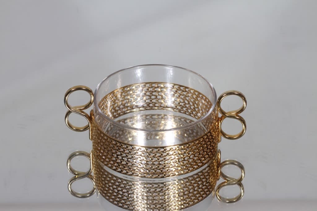 Iittala Karaati kulho, kirkas, suunnittelija Timo Sarpaneva, pieni, kullattu
