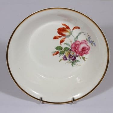 Arabia Kulta-aika soup plate, silk screening, flower theme