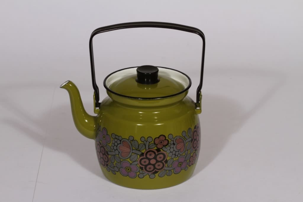 Finel Primavera kahvipannu, 1,5 l, suunnittelija Raija Uosikkinen, 1,5 l, serikuva, retro