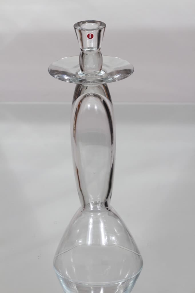 Nuutajärvi Calla kynttilänjalka, kirkas, suunnittelija Kerttu Nurminen, suuri