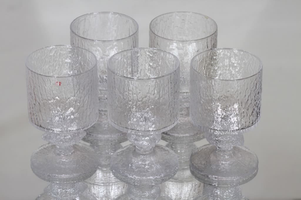 Iittala Senaattori punaviinilasit, kirkas, 5 kpl, suunnittelija Timo Sarpaneva,