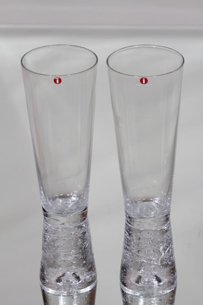 Iittala Arkipelago olutlasit, kirkas, 2 kpl, suunnittelija Timo Sarpaneva,