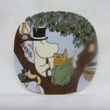 Arabia Muumi wall plate, Takaisin Luontoon, designer Tove Jansson, Tove Slotte, small, silk screening, muumi theme