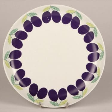 Arabia Pomona Luumu plate, designer Raija Uosikkinen, silk screening