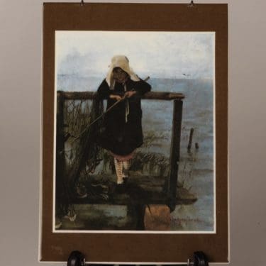 Arabia Onkiva tyttö wall plate, designer Helene Schjerfbeck, silk screening, numbered