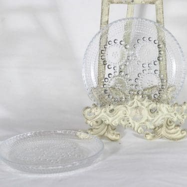 Riihimäen lasi Grapponia plates, clear, 2 pcs, designer Nanny Still