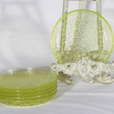 Riihimäen lasi Jesperi plates, yellow, 6 pcs, diameter Erkkitapio Siiroinen,