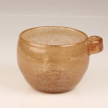 Nuutajärvi Iglu bowl, brown, designer Oiva Toikka, signed
