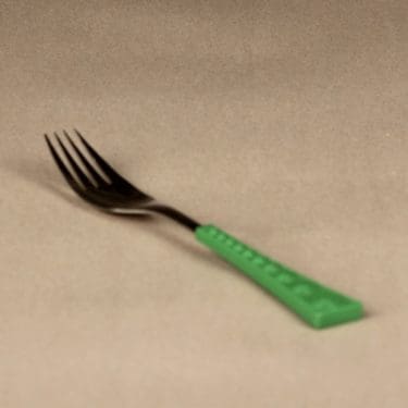 Hackman Colorina fork, green, designer Nanny Still, retro