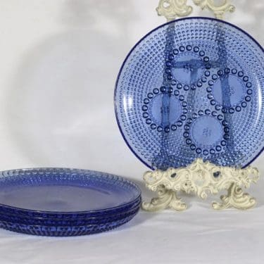 Riihimäen lasi Grapponia plates, blue, 4 pcs, designer Nanny Still