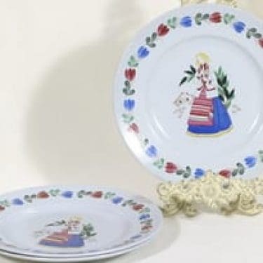 Arabia R lautaset, tyttöaihe, 3 kpl, suunnittelija , tyttöaihe, serikuva