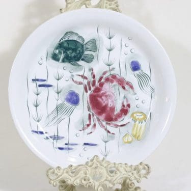 Arabia Crayfish plate, hand-painted, designer Anja Juurikkala
