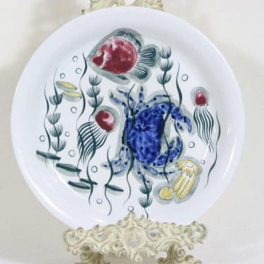 Arabia Crayfish plate, hand-painted, designer Anja Juurikkala