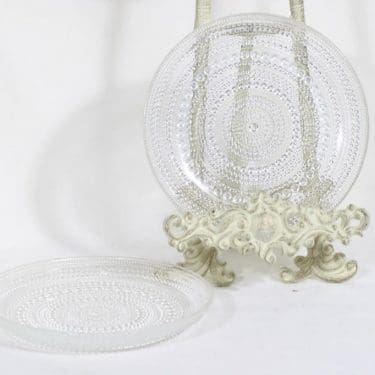 Nuutajärvi Kastehelmi plates, clear, 2 pcs, designer Oiva Toikka, small