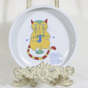 Arabia Kissa soup plate, desigmer Laila Hakala, silk screening