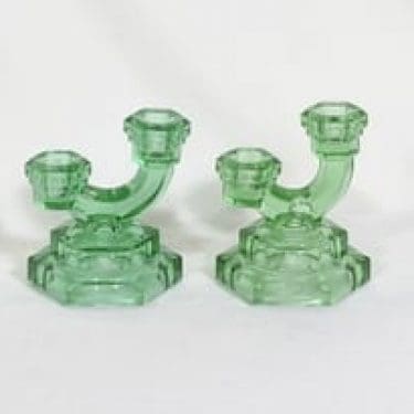 Riihimäen lasi 5897 kynttilänjalat, 2, suunnittelija , 2, pieni, art deco