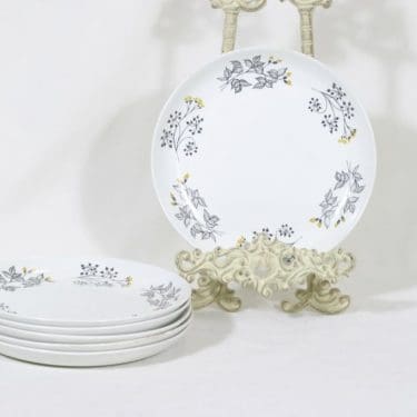 Arabia Hilkka dinner plates, 6 pcs, designer Esteri Tomula, small, silk screening