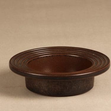 Arabia Ruska ash tray, brown, designer Ulla Procope, brown glazing, signed