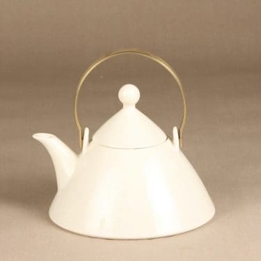 Arabia Harlekin tea pot, white, designer Inkeri Leivo