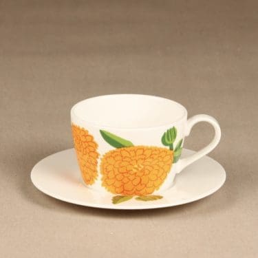 Iittala Primavera kahvikuppi, oranssi, suunnittelija Maija Isola, serikuva
