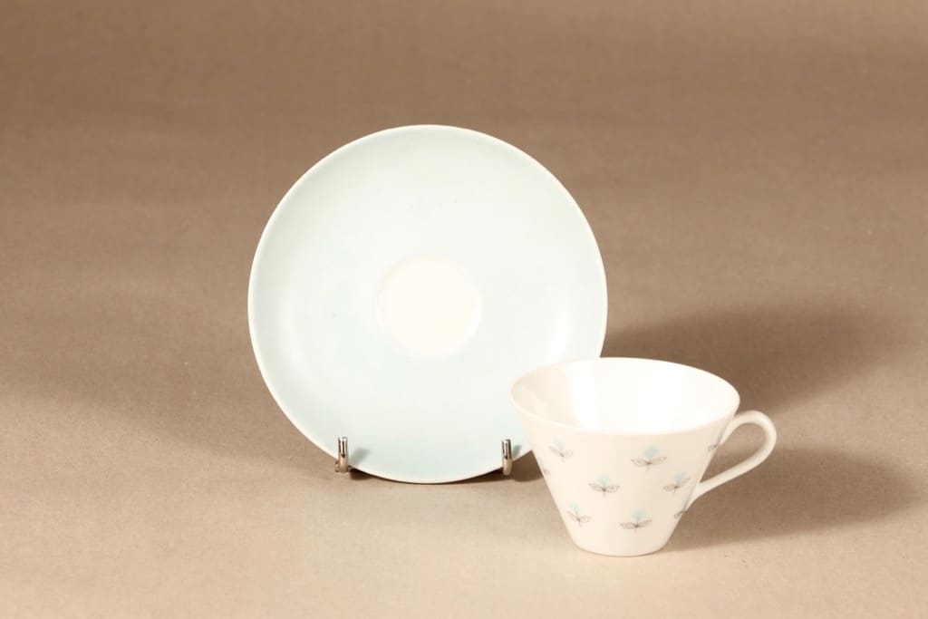 Arabia Monica coffee cup, saucer and demitasse, handpainted 3