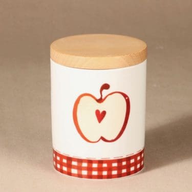 Arabia Omenasydän jar with wooden lid designer Minna Immonen 