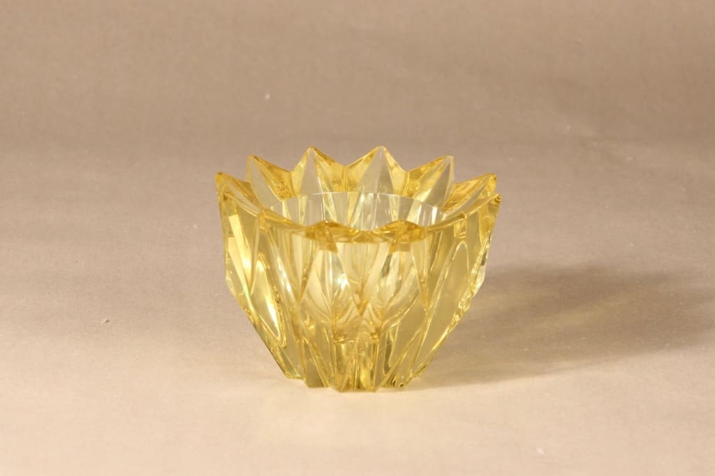 Riihimäen lasi Lumpeenkukka vase, signed, designer Aimo Okkolin