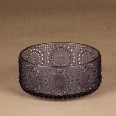 Riihimäen lasi Grapponia dessert bowl, neodyme designer Nanny Still