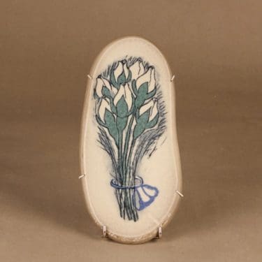Arabia wall plate White tulips designer Heljä Liukko-Sundström