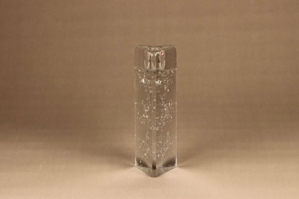 Iittala Arkipelago kynttilänjalka, kirkas, suunnittelija Timo Sarpaneva, Massiivinen, neliö