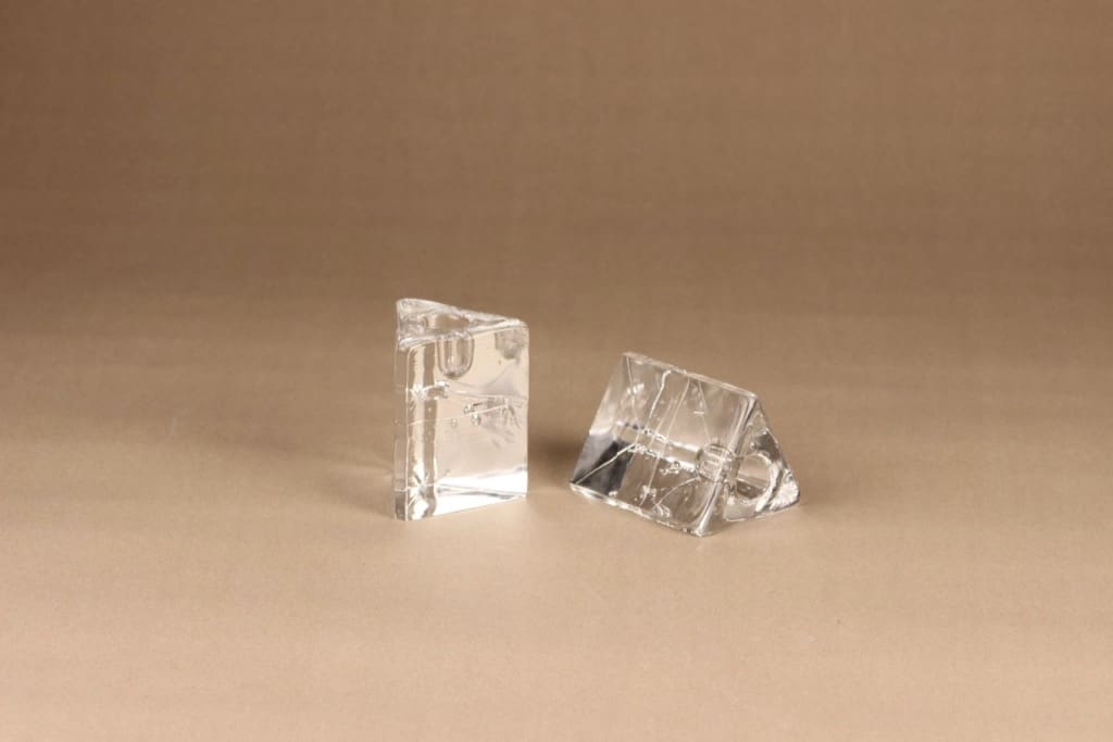 Iittala Arkipelago kynttilänjalka, 2 kpl, 2 kpl, suunnittelija Timo Sarpaneva, 2 kpl, massiivinen, kolmio