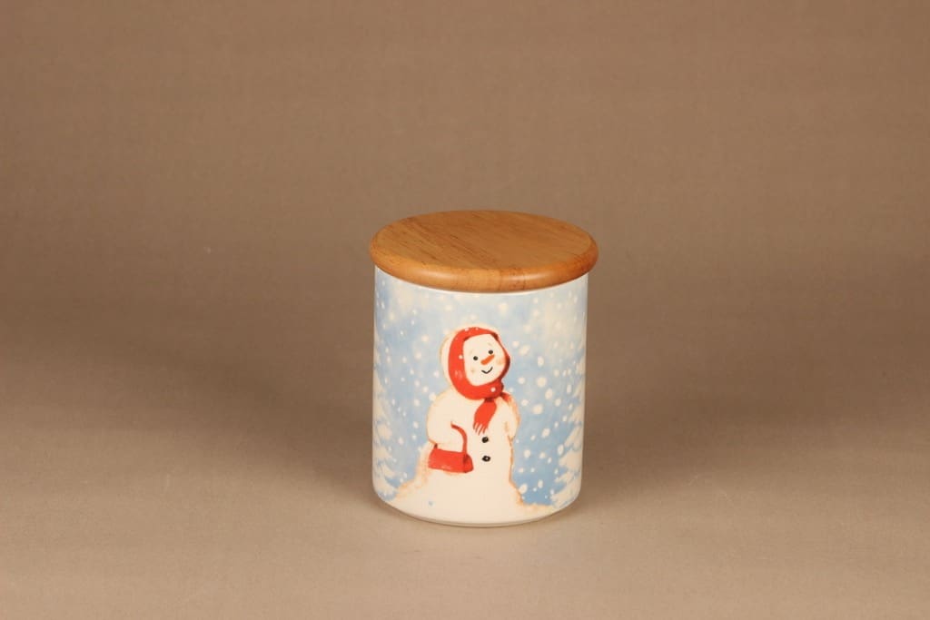 Arabia Snowman jar with lid designer Minna Immonen
