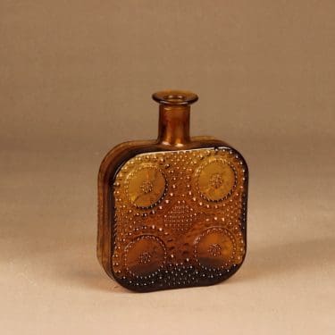 Riihimäen lasi Grapponia bottle brown designer Nanny Still