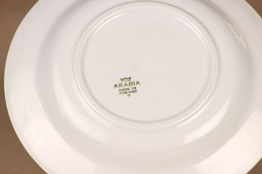 Arabia Blue Rose soup plate 21.7 cm, designer Svea Granlund, hand-painted, flower decoration, 3
