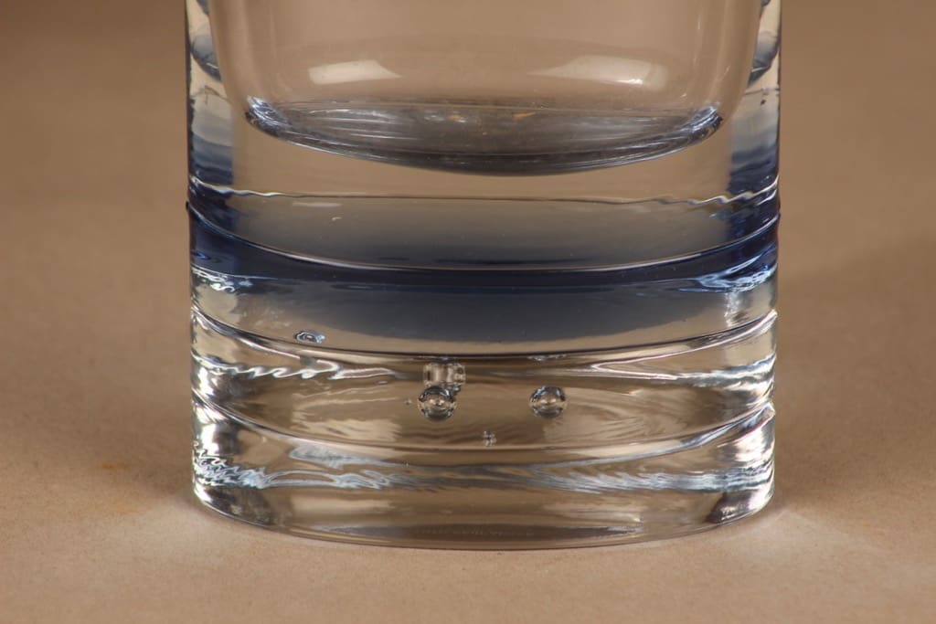 Iittala Arktia vase, clear, blue, designer Timo Sarpaneva, massive, 2