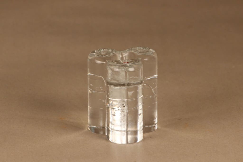 Iittala Arkipelago kynttilänjalka, kirkas, suunnittelija Timo Sarpaneva, massiivinen