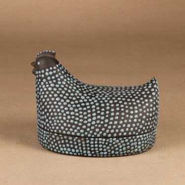 Arabia art ceramic Munakana turquoise/black designer Kaarina Aho