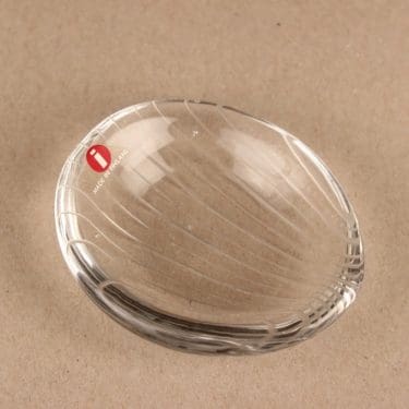Iittala 3268 taidelasi, viivahiottu, suunnittelija Tapio Wirkkala, viivahiottu, signeerattu